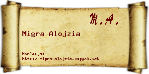 Migra Alojzia névjegykártya